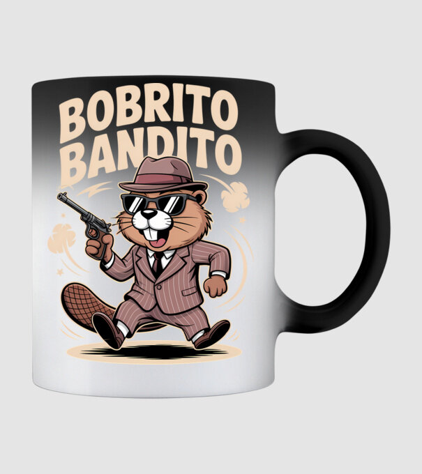 Bobrito Bandito model negru pe tricou
