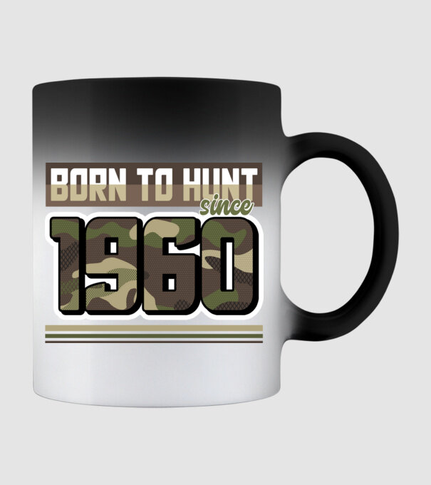 Born to hunt since 1960 model negru pe tricou