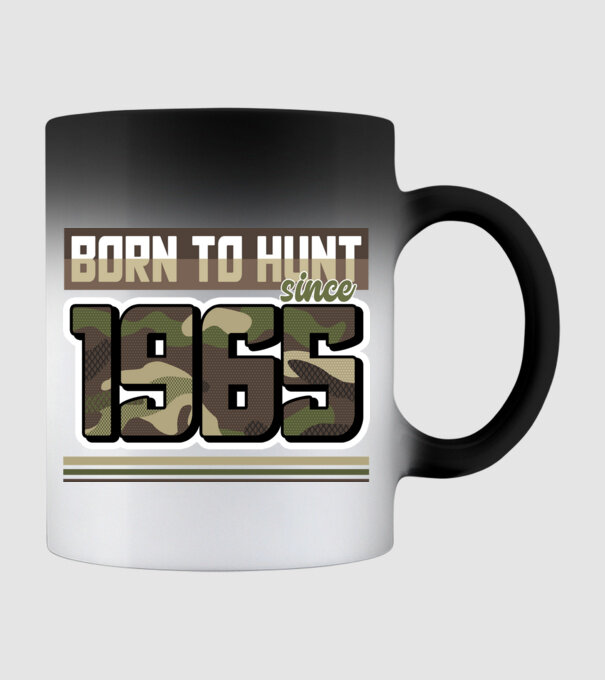 Born to hunt since 1965 model negru pe tricou
