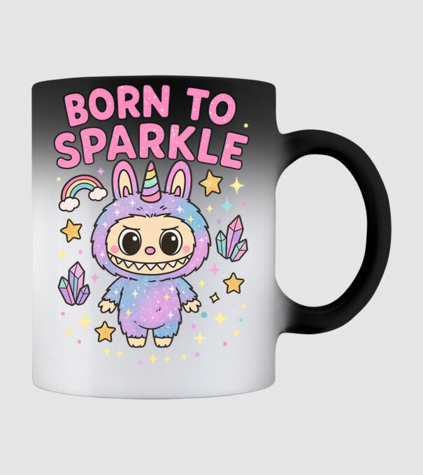 Born to sparkle model negru pe tricou