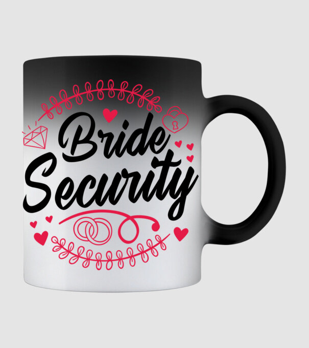 Bride Security model negru pe tricou