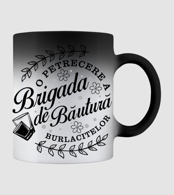 Brigada de băutură model negru pe tricou