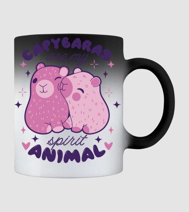 Capybaras are my spirit animal model negru pe tricou