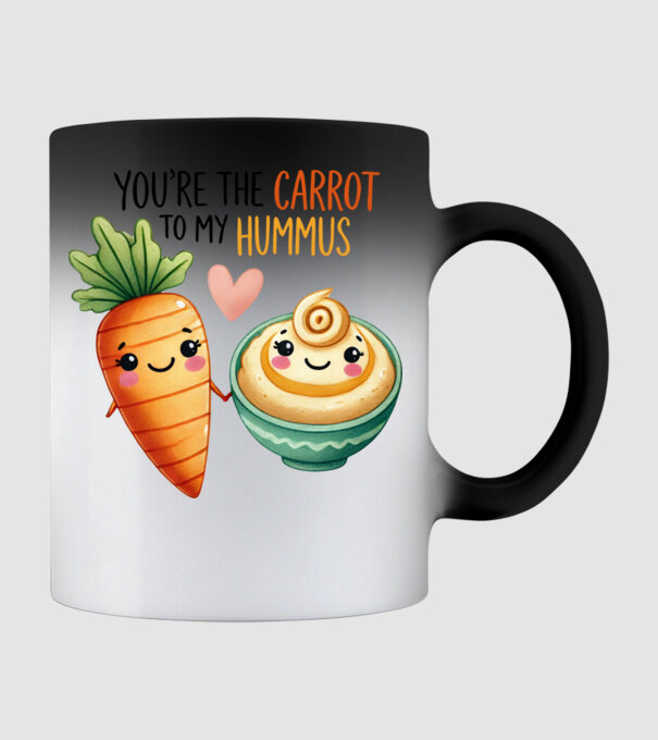 Carrot to my Hummus model negru pe tricou