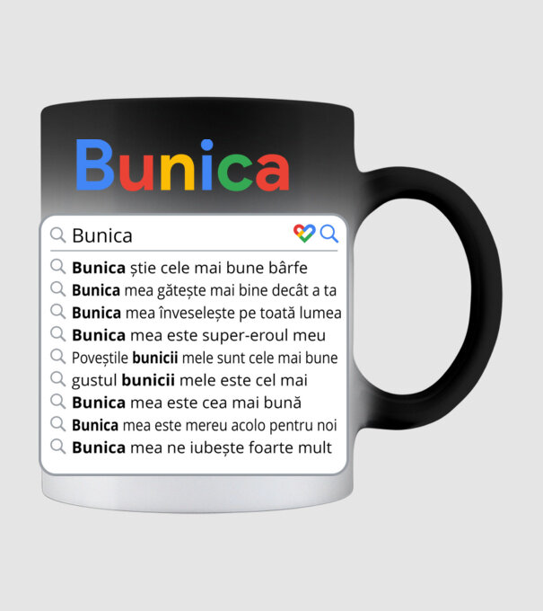 căutare Google Bunica model negru pe tricou