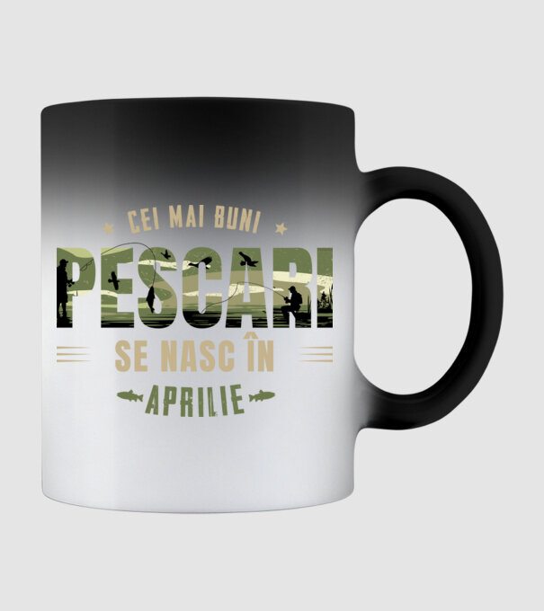 Cei mai buni pescari se nasc în aprilie model negru pe tricou