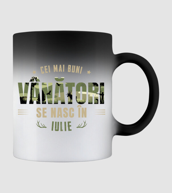 Cei mai buni vânători se nasc în iulie model negru pe tricou