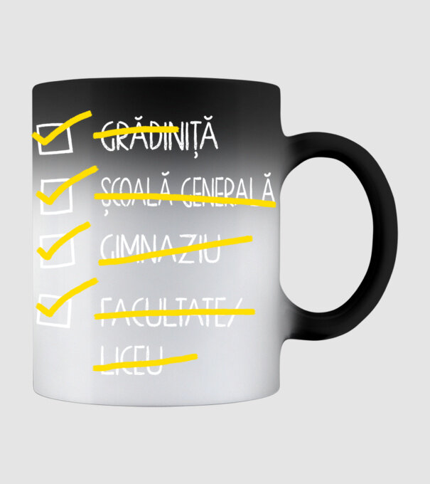 Cheklist educație - Facultate negru model negru pe tricou