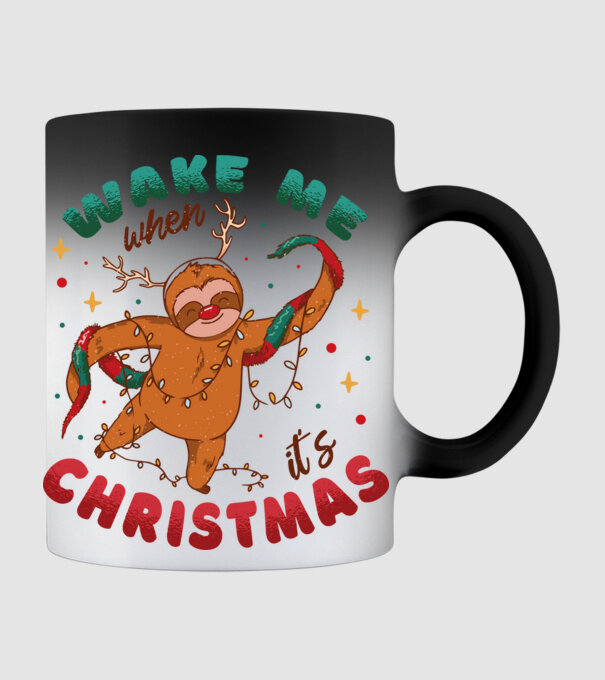 Christmas Sloth model negru pe tricou