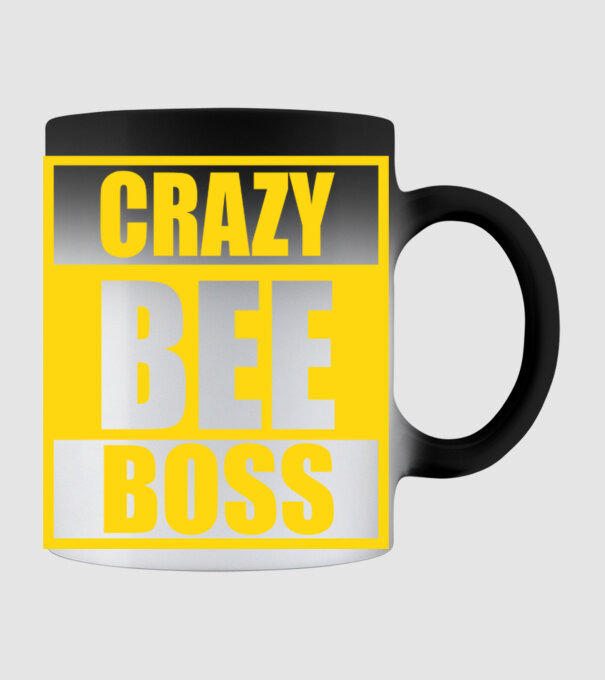 Crazy bee boss model negru pe tricou