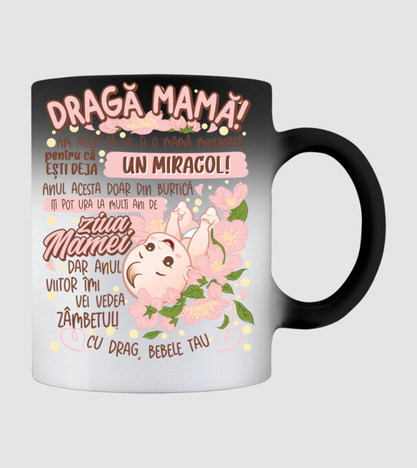 Cu drag, bebele tău model negru pe tricou