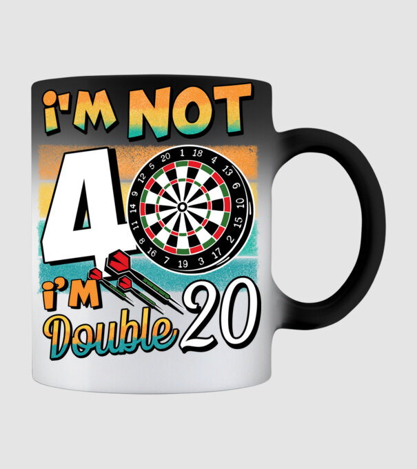 Darts Birthday 40 years old model negru pe tricou
