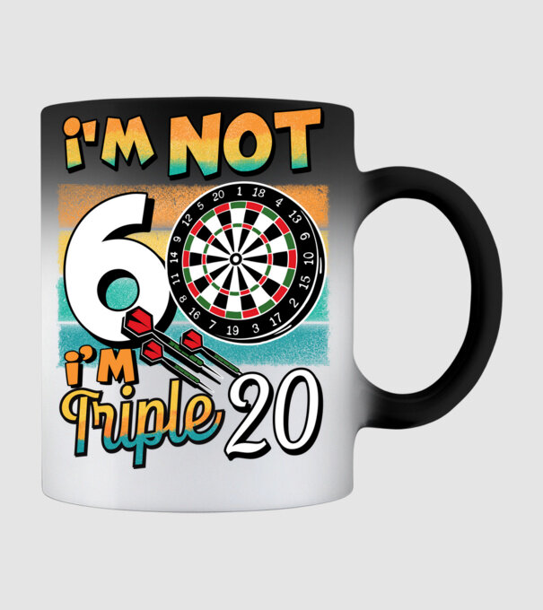 Darts Birthday 60 years old model negru pe tricou