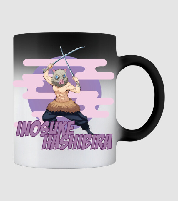 Demon Slayer Inosuke model negru pe tricou