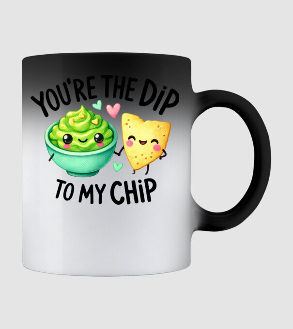 Dip to my Chip model negru pe tricou
