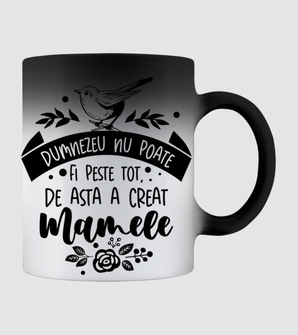 Dumnezeu nu poate fi peste tot model negru pe tricou