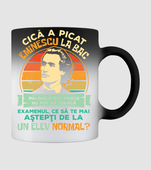 Eminescu model negru pe tricou