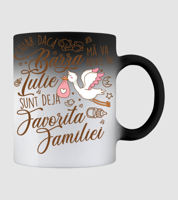 Favorita familiei IULIE model negru pe tricou