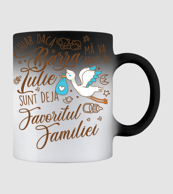 Favoritul familiei IULIE model negru pe tricou