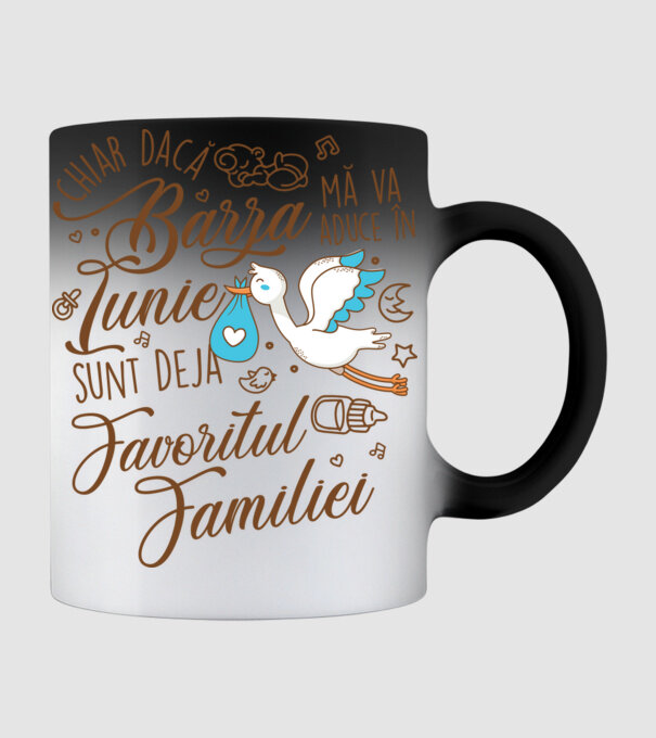 Favoritul familiei IUNIE model negru pe tricou