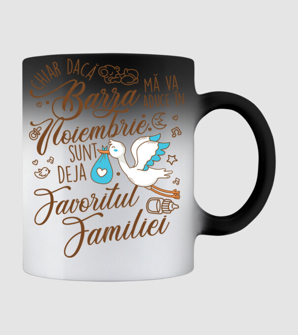 Favoritul familiei NOIEMBRIE model negru pe tricou