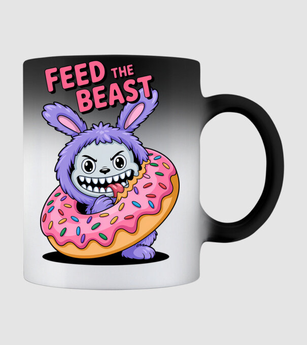 Feed the beast model negru pe tricou
