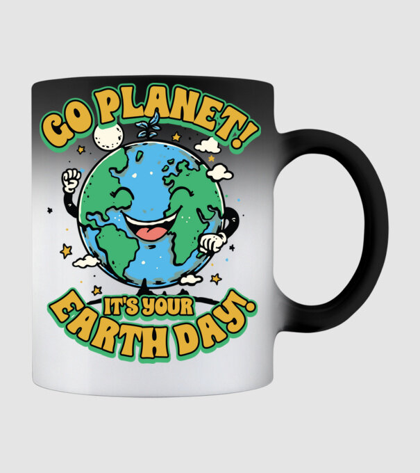 Go planet model negru pe tricou
