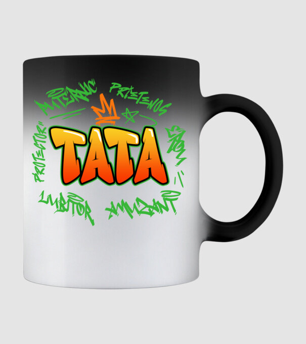 Graffiti tata model negru pe tricou