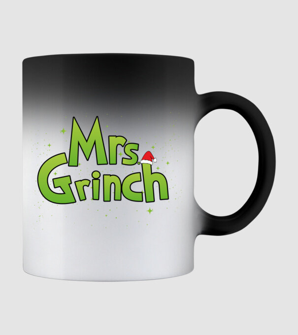 Grinch Family Mrs Grinch model negru pe tricou