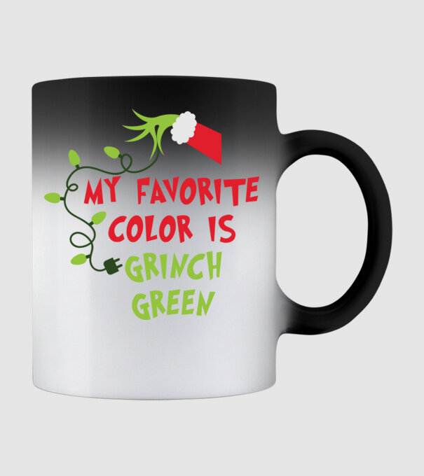 Grinch Green model negru pe tricou