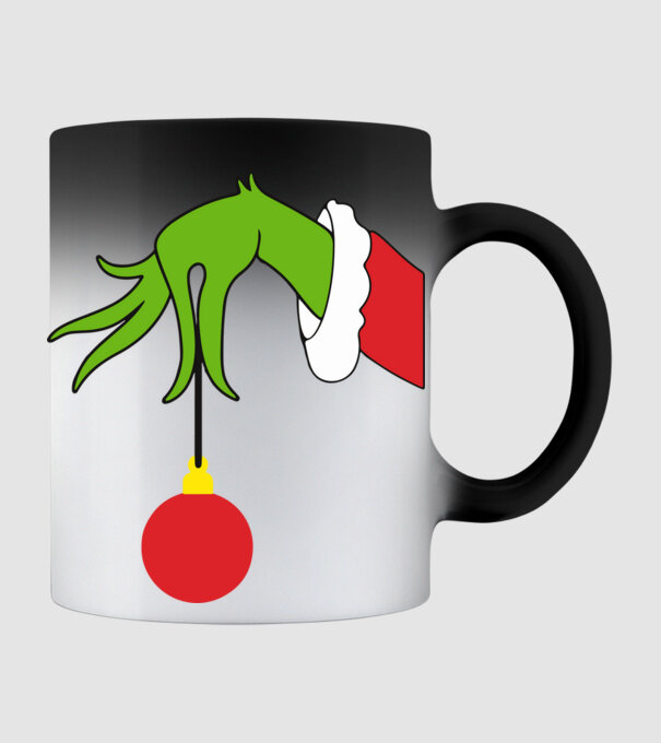 Grinch hand model negru pe tricou
