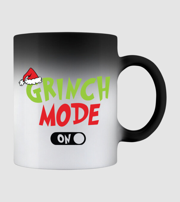 Grinch Mode model negru pe tricou