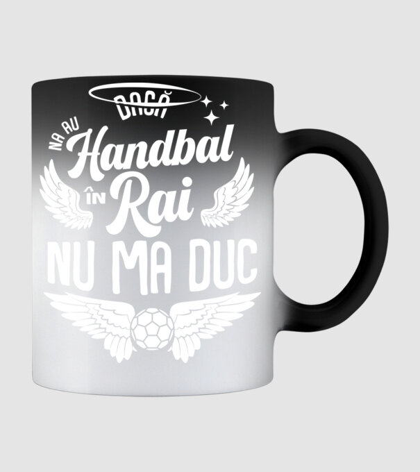 Handbal în Rai model negru pe tricou