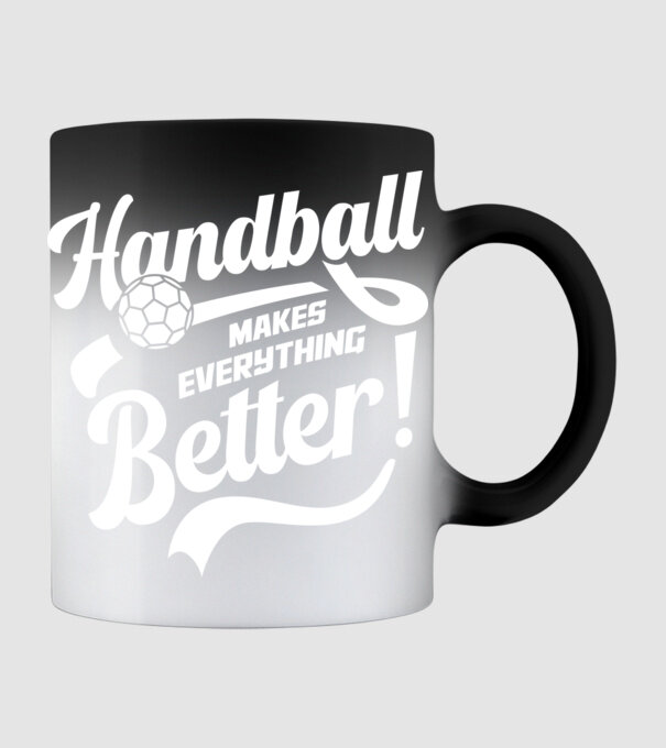 Handball makes everything better model negru pe tricou