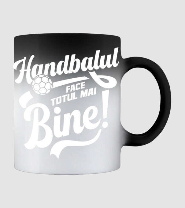 Handbalul face totul mai bine model negru pe tricou