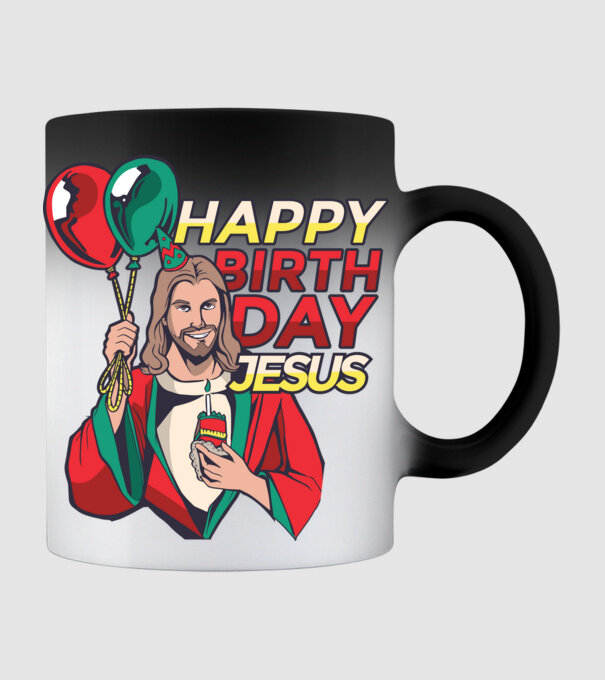 Happy Birtday Jesus! model negru pe tricou