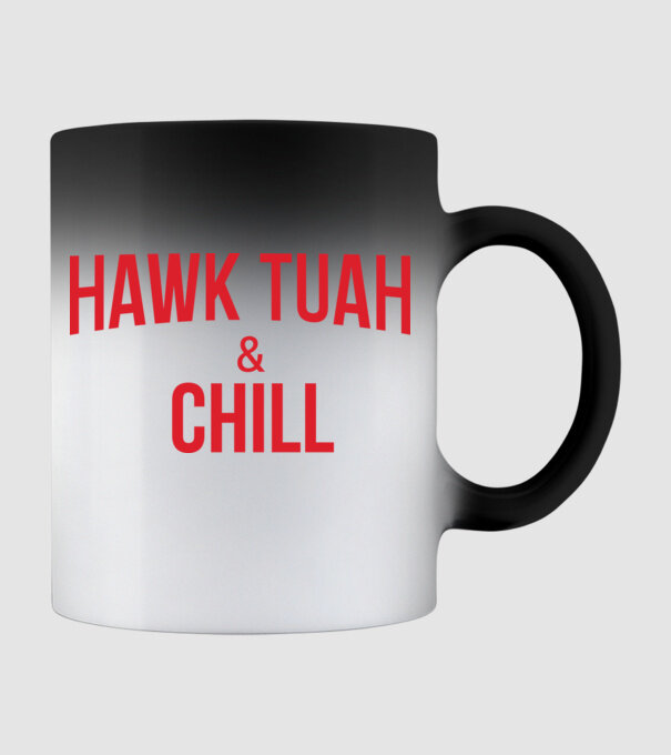 Hawk tuah and chill red netflix model negru pe tricou