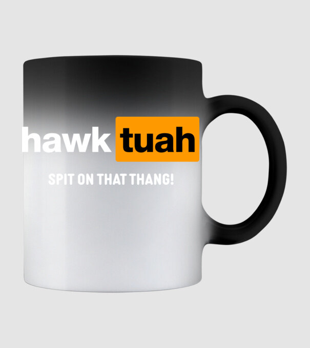 hawk tuah pornhub mix model negru pe tricou