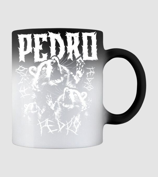 Heavy Metal pedro model negru pe tricou