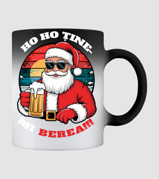 Ho ho ține mi berea! Negru model negru pe tricou