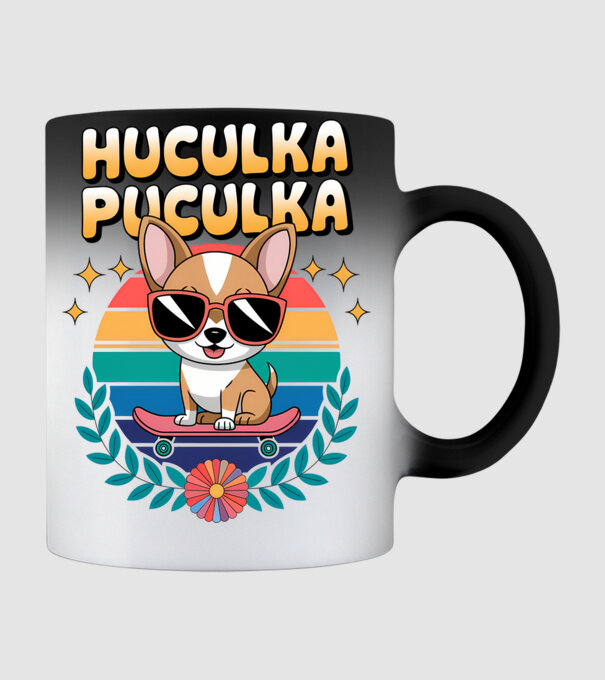 Huculka Puculka Câine 2 model negru pe tricou