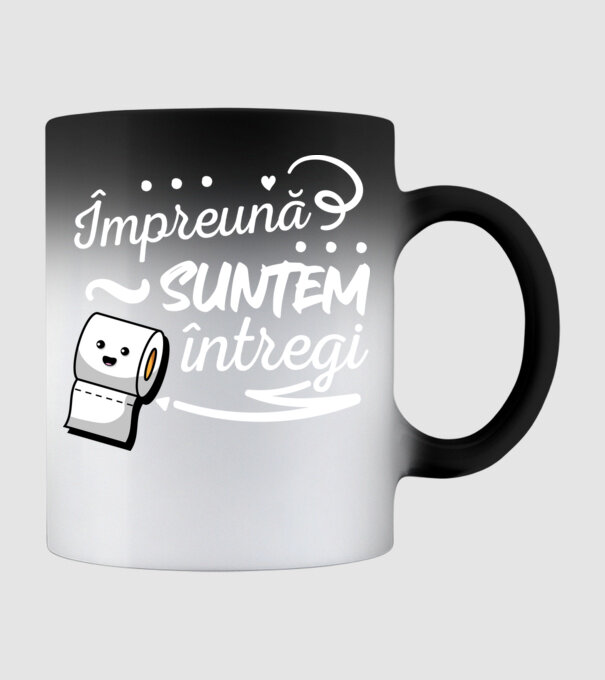 Împreună suntem întregi! model negru pe tricou