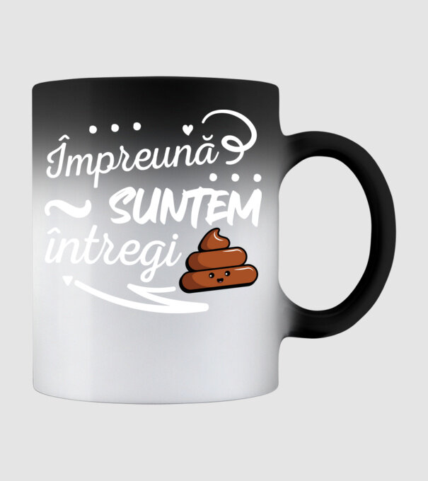 Împreună suntem întregi! model negru pe tricou