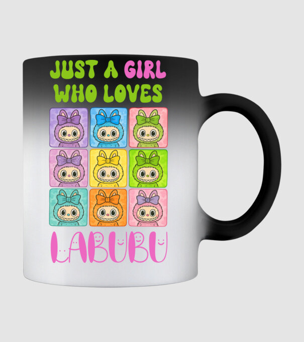 Just a girl who loves Labubu model negru pe tricou