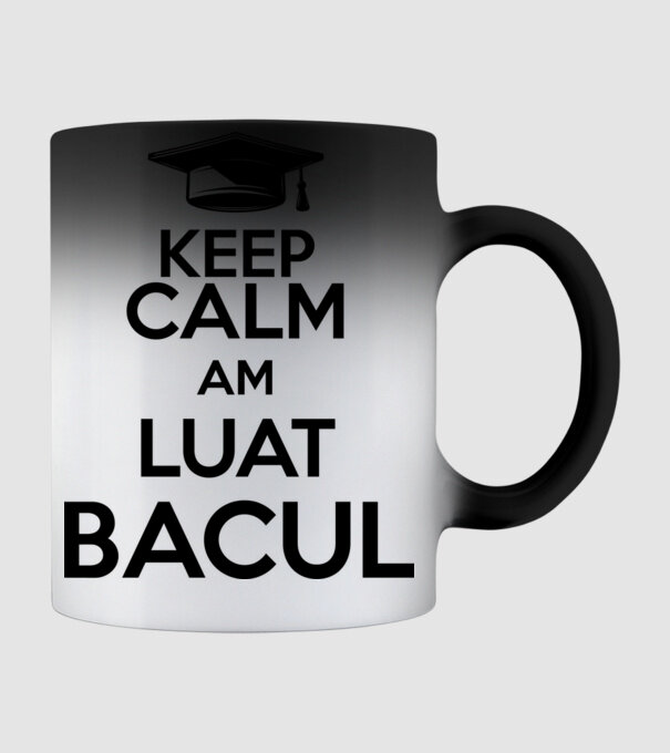Keep calm, am luat bacul model negru pe tricou