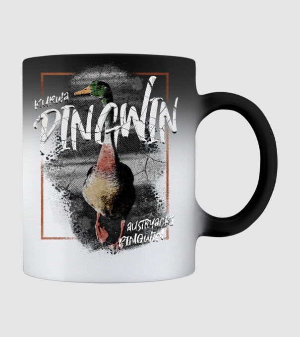 Kurwa pingwin model negru pe tricou