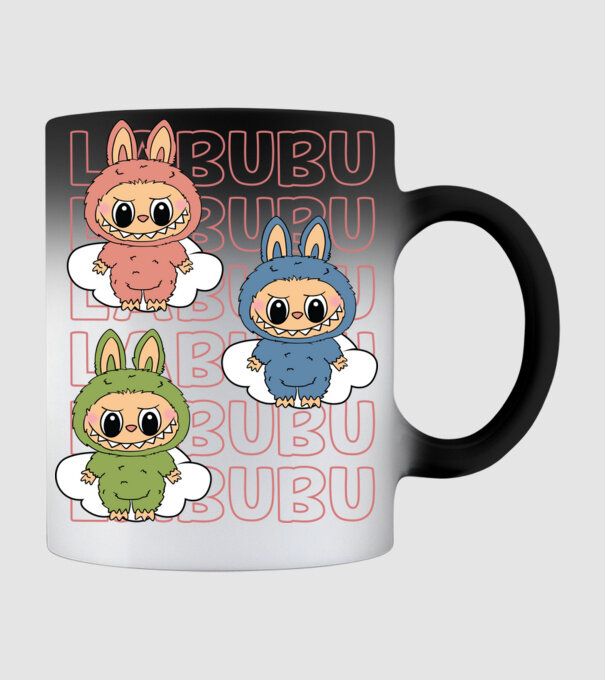 LABUBU model negru pe tricou