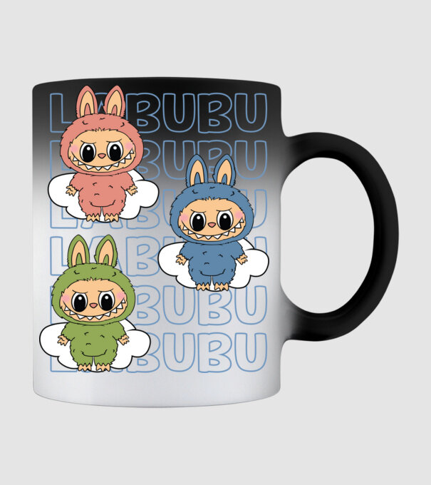 LABUBU model negru pe tricou