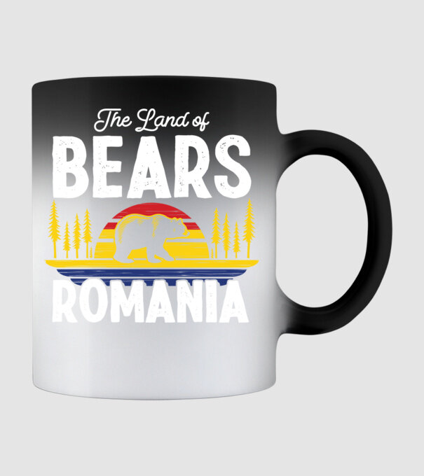 Land of Bears model negru pe tricou