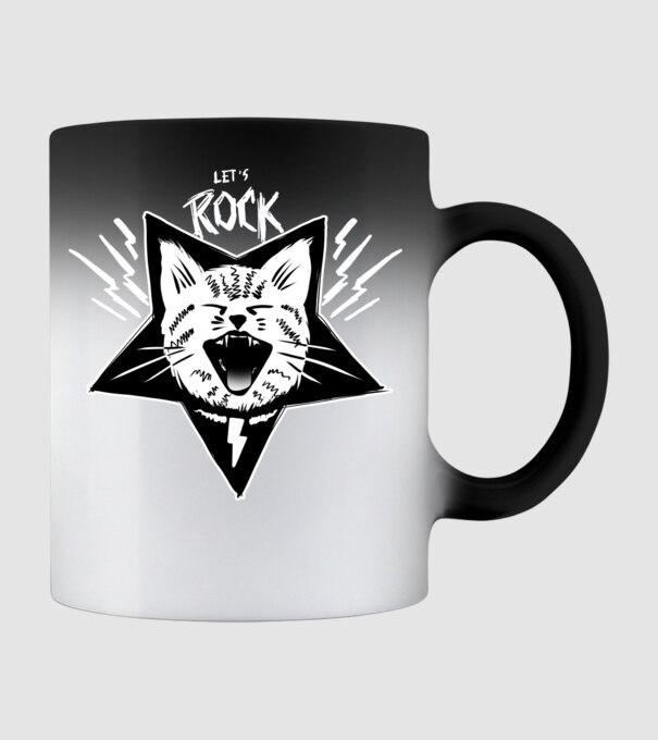 Let's rock model negru pe tricou